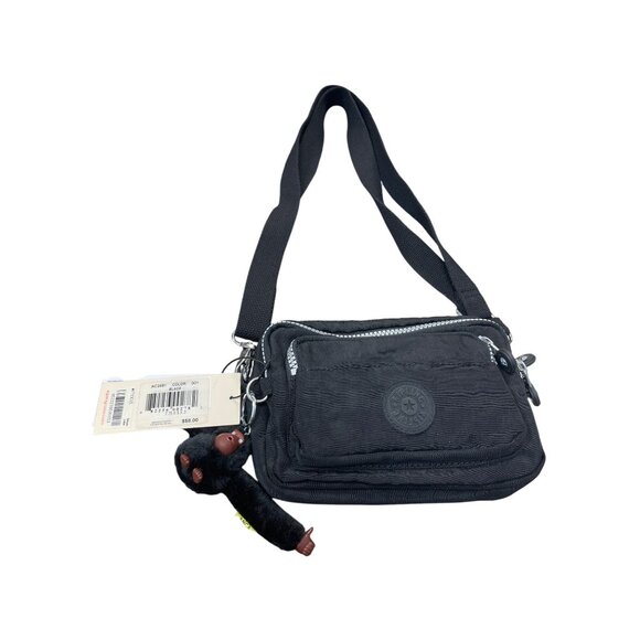 Kipling Black Womans Nylon Small Monkey Charm Crossbody Bag SKU 9474 - Picture 1 of 15